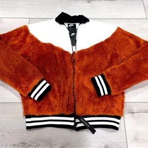 Nike Sherpa Bomber Jacket Orange/White/Black